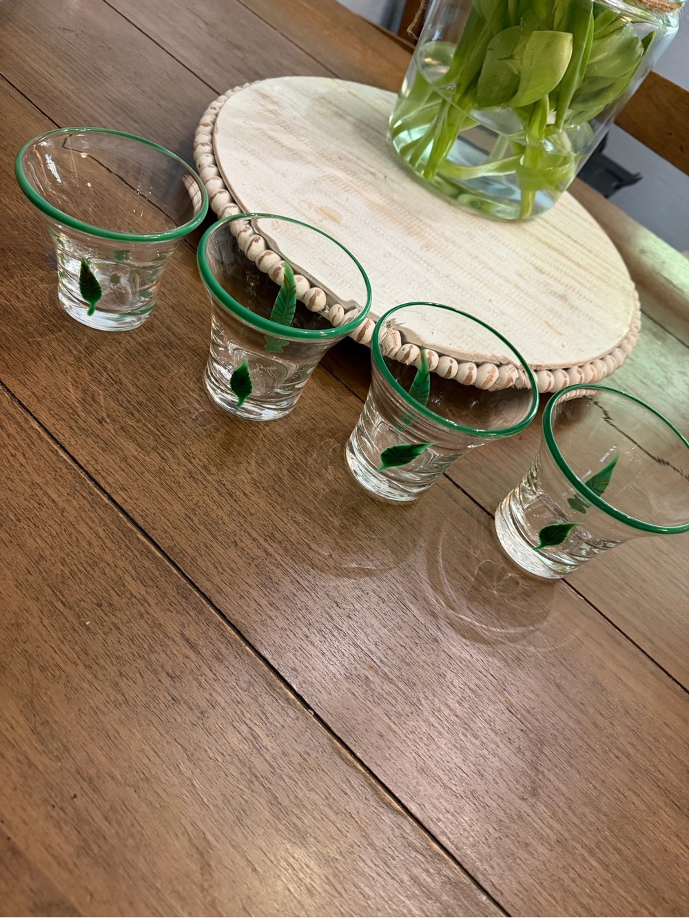 Green Leaf handmade cocktail glasses